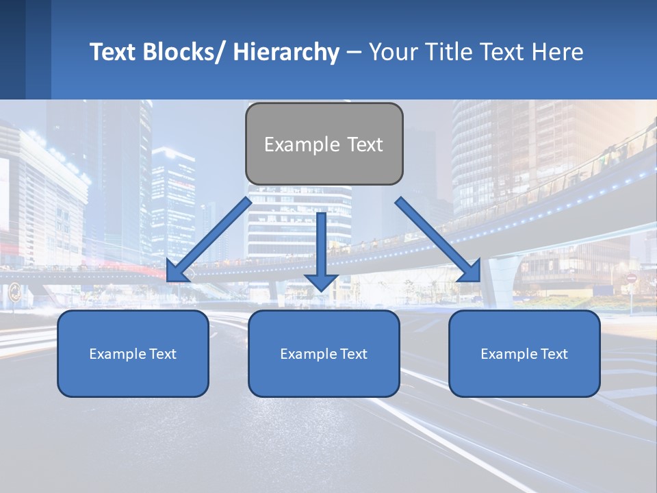 A City Street At Night With A Bridge Over It PowerPoint Template