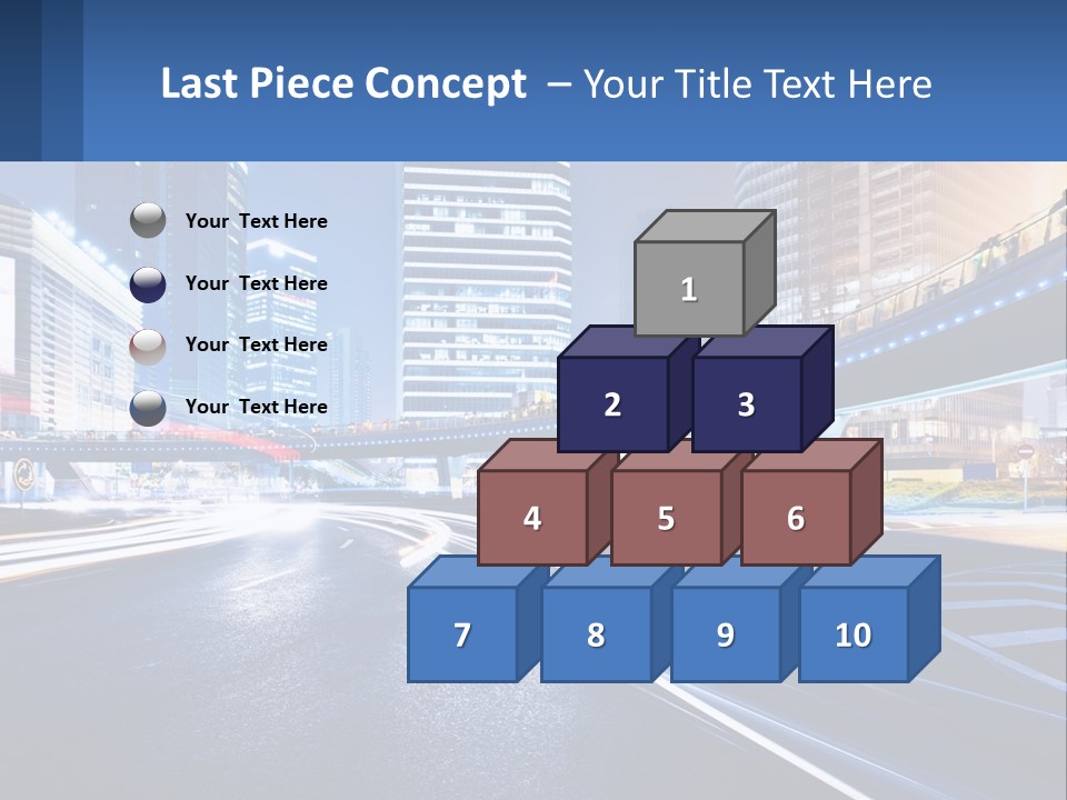 A City Street At Night With A Bridge Over It PowerPoint Template