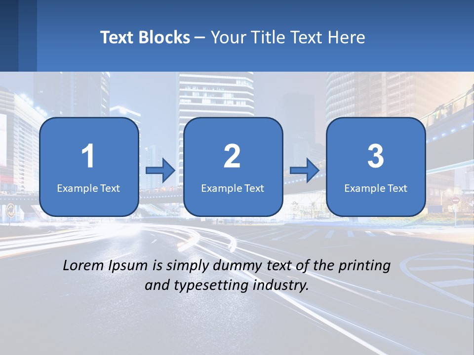 A City Street At Night With A Bridge Over It PowerPoint Template