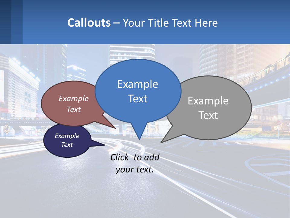 A City Street At Night With A Bridge Over It PowerPoint Template