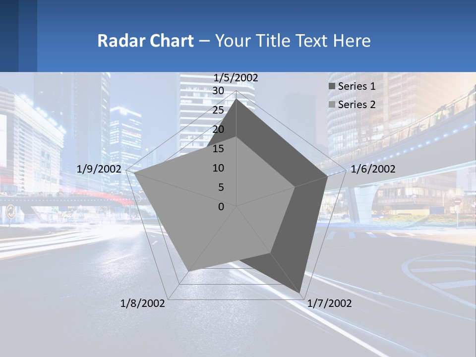 A City Street At Night With A Bridge Over It PowerPoint Template