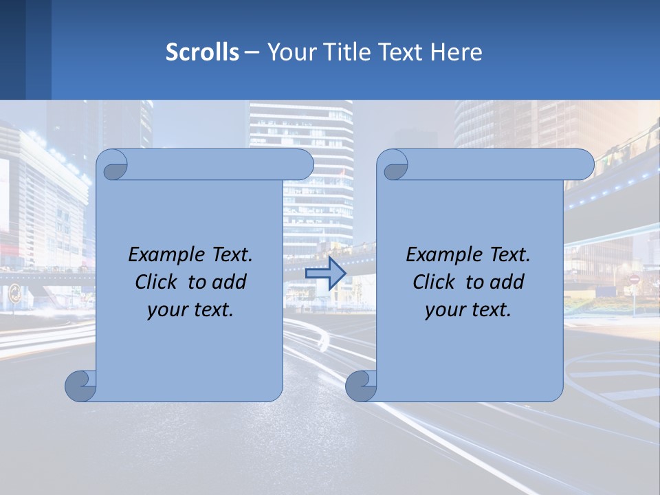 A City Street At Night With A Bridge Over It PowerPoint Template