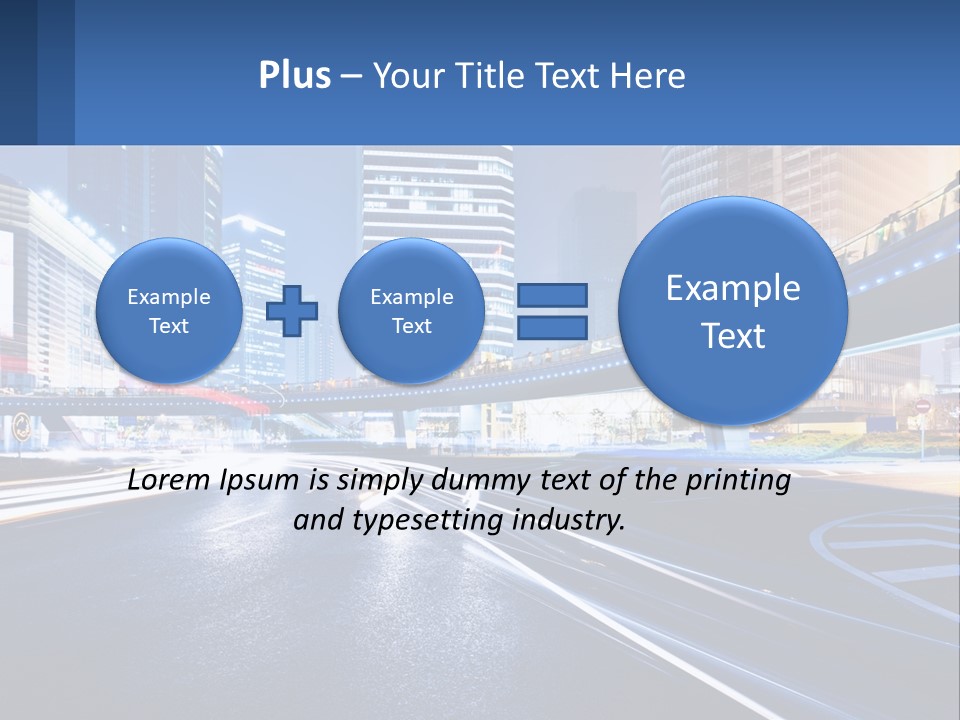 A City Street At Night With A Bridge Over It PowerPoint Template