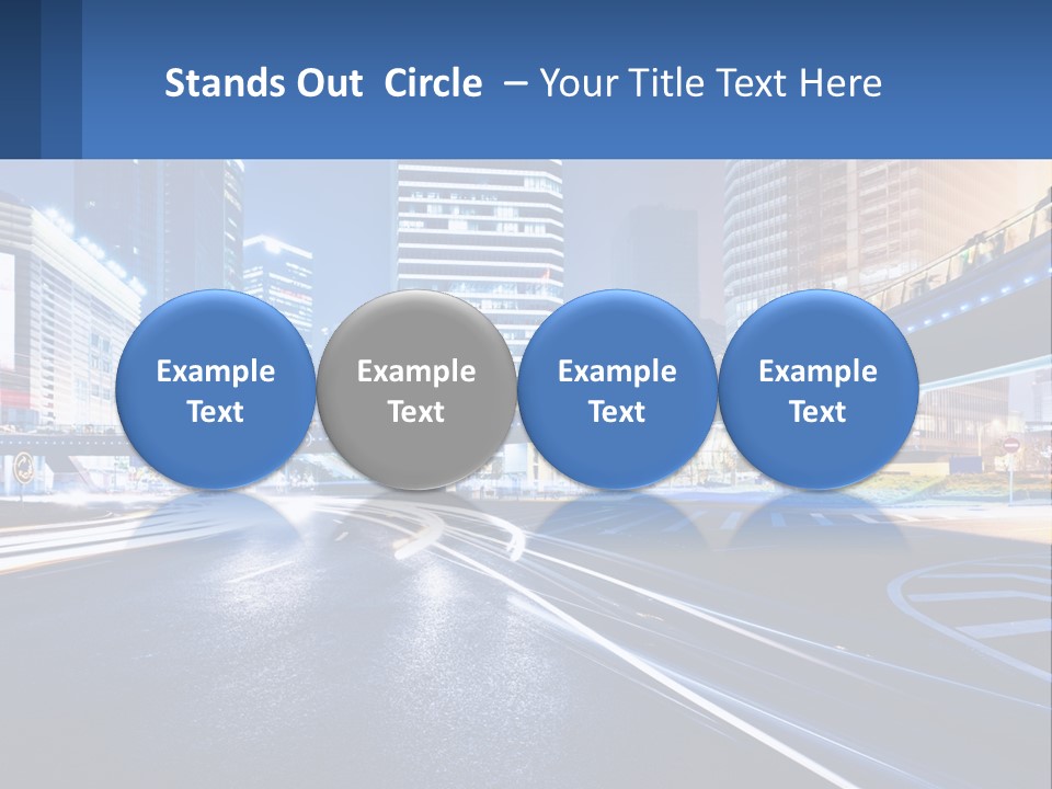 A City Street At Night With A Bridge Over It PowerPoint Template