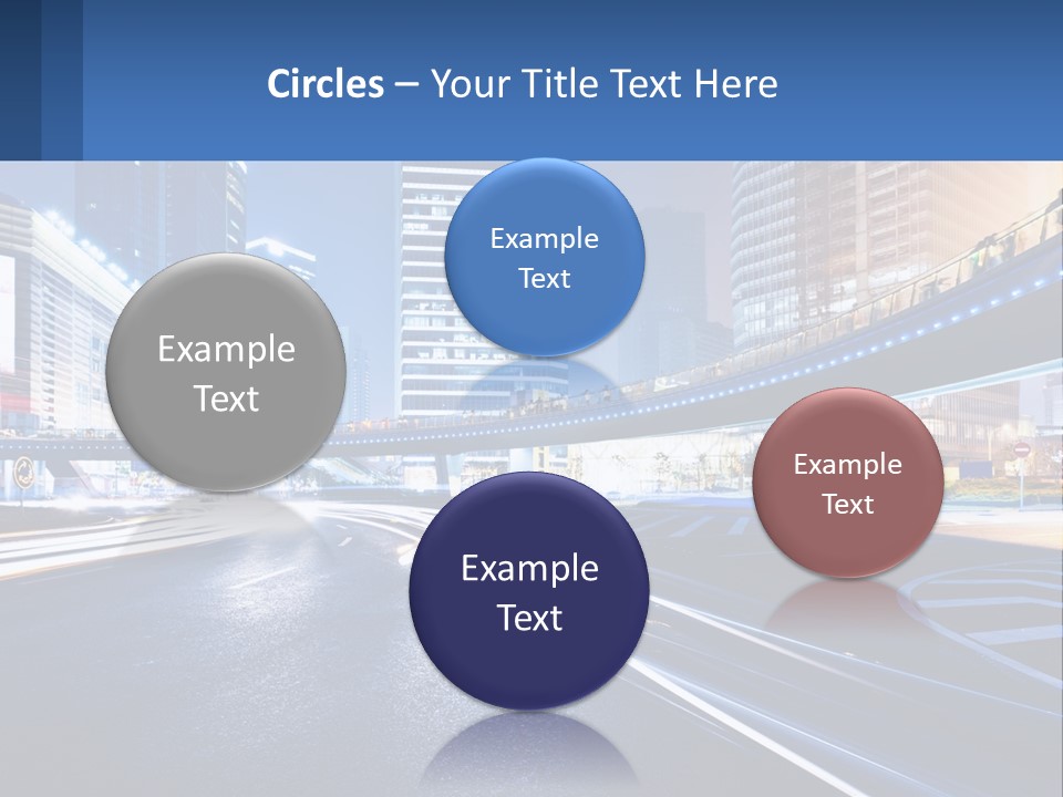 A City Street At Night With A Bridge Over It PowerPoint Template