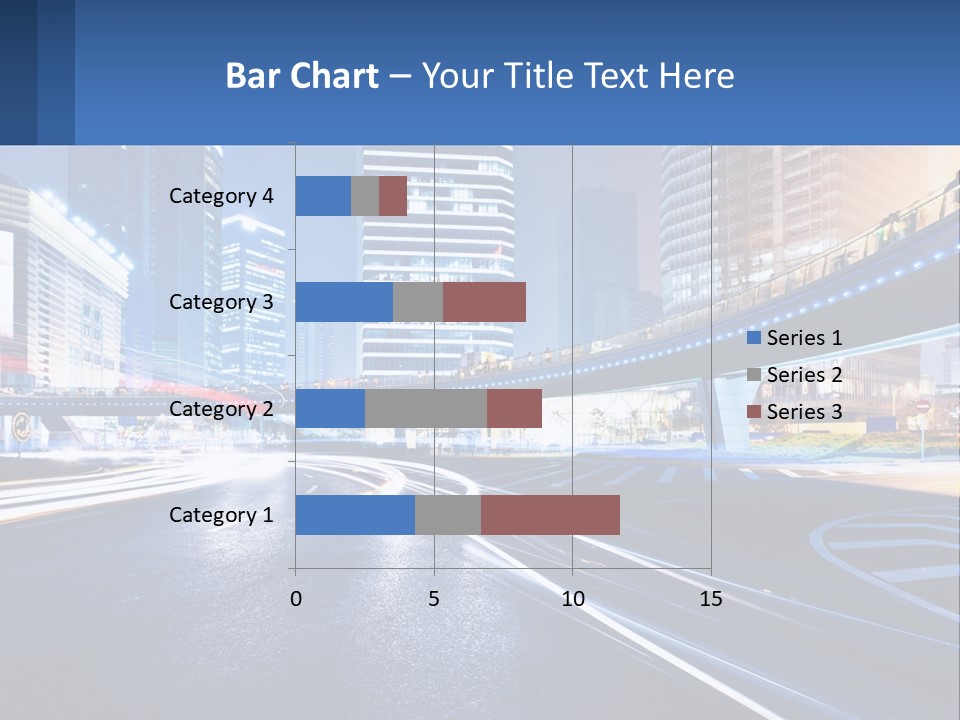 A City Street At Night With A Bridge Over It PowerPoint Template