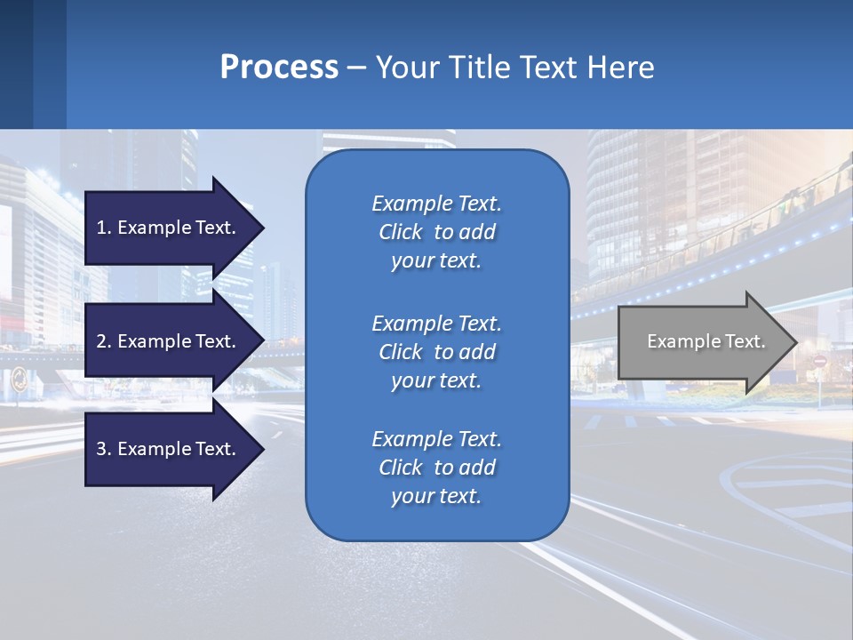 A City Street At Night With A Bridge Over It PowerPoint Template