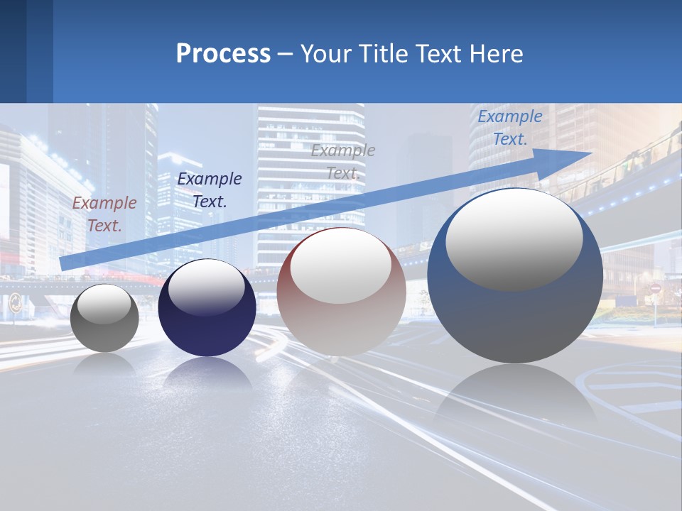 A City Street At Night With A Bridge Over It PowerPoint Template