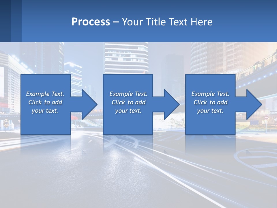A City Street At Night With A Bridge Over It PowerPoint Template