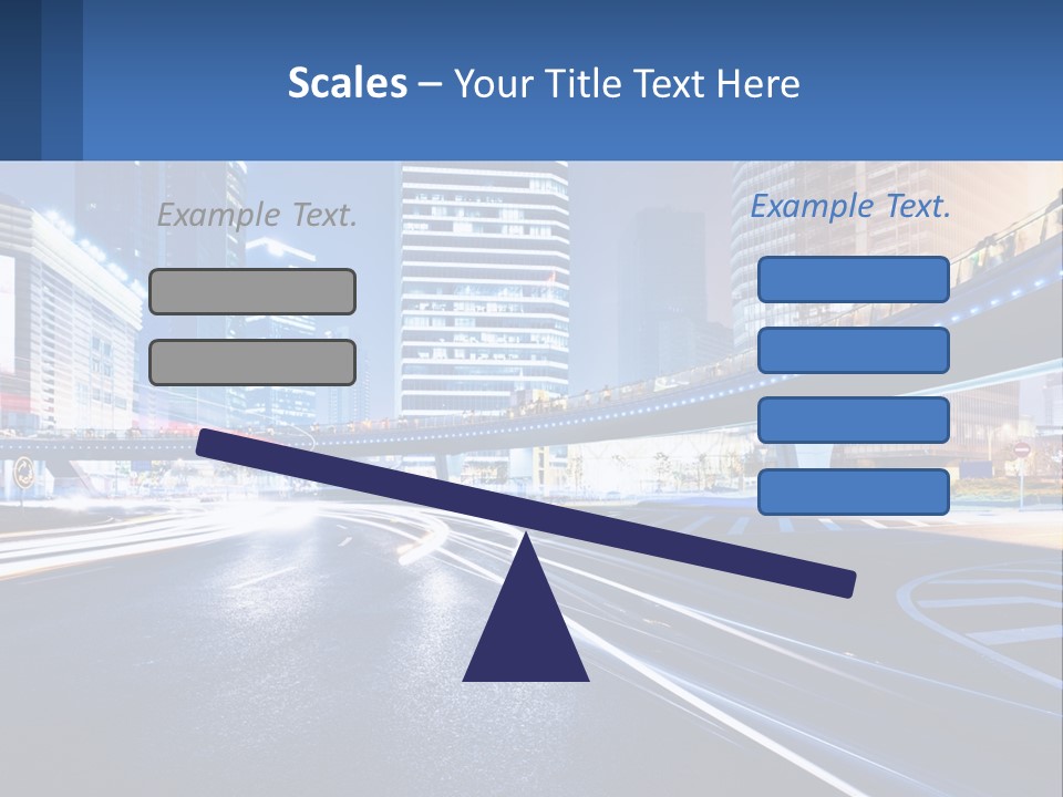 A City Street At Night With A Bridge Over It PowerPoint Template