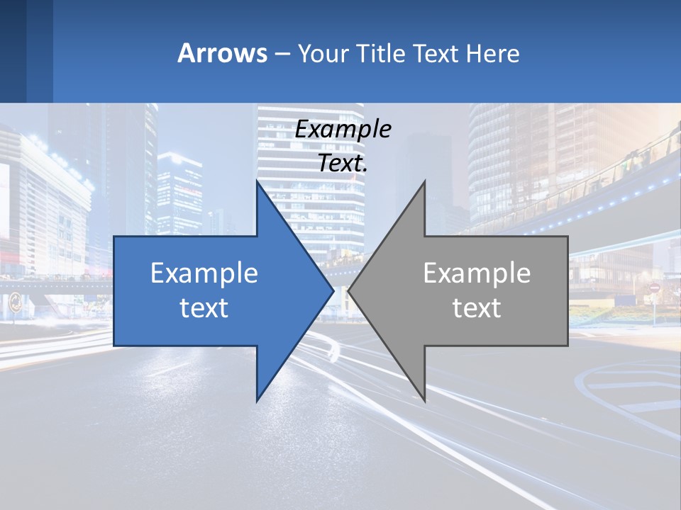 A City Street At Night With A Bridge Over It PowerPoint Template