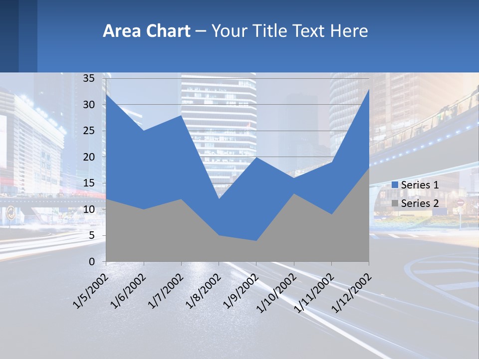 A City Street At Night With A Bridge Over It PowerPoint Template