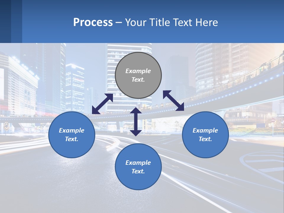 A City Street At Night With A Bridge Over It PowerPoint Template