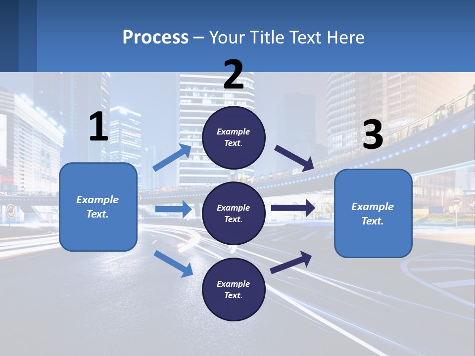 A City Street At Night With A Bridge Over It PowerPoint Template