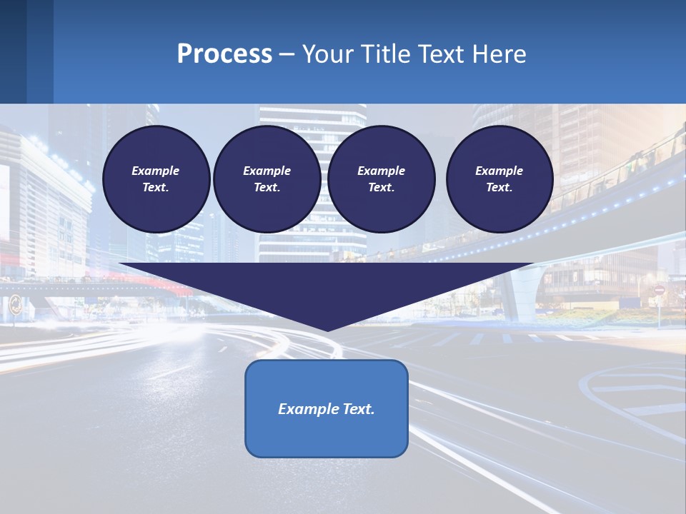 A City Street At Night With A Bridge Over It PowerPoint Template
