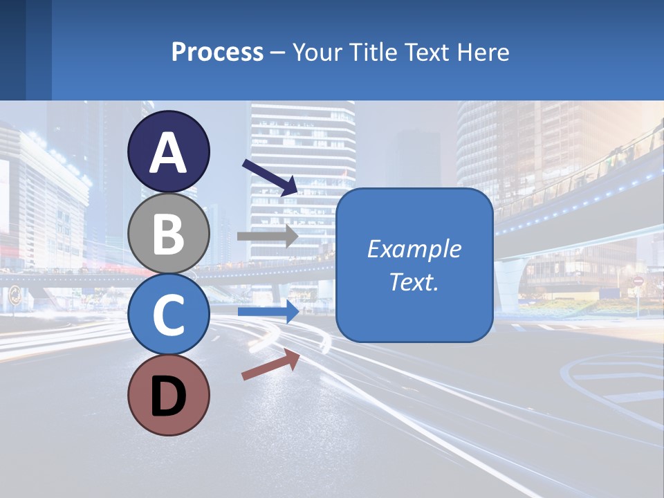 A City Street At Night With A Bridge Over It PowerPoint Template