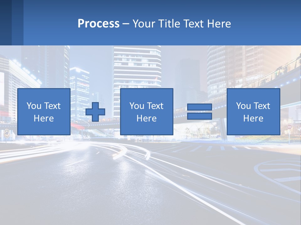 A City Street At Night With A Bridge Over It PowerPoint Template