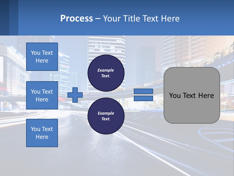 A City Street At Night With A Bridge Over It PowerPoint Template
