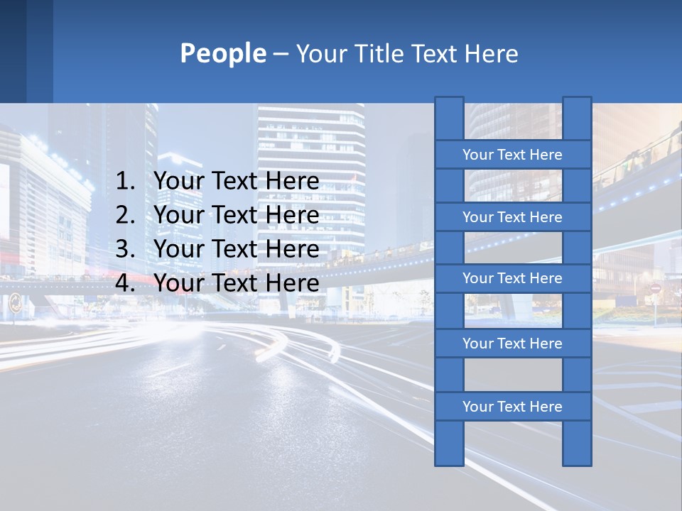 A City Street At Night With A Bridge Over It PowerPoint Template