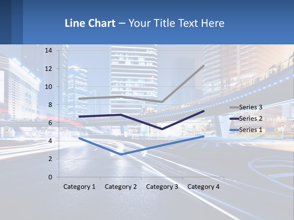A City Street At Night With A Bridge Over It PowerPoint Template