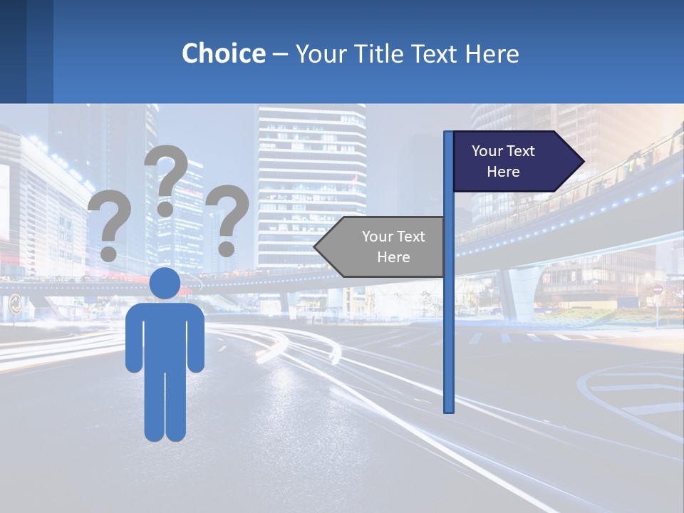 A City Street At Night With A Bridge Over It PowerPoint Template