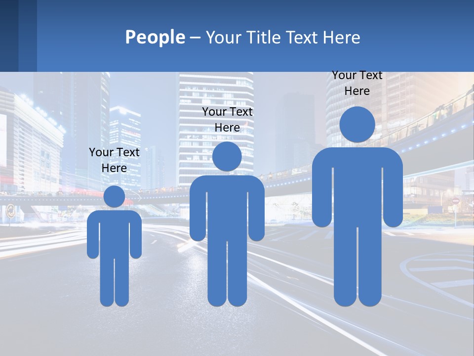 A City Street At Night With A Bridge Over It PowerPoint Template