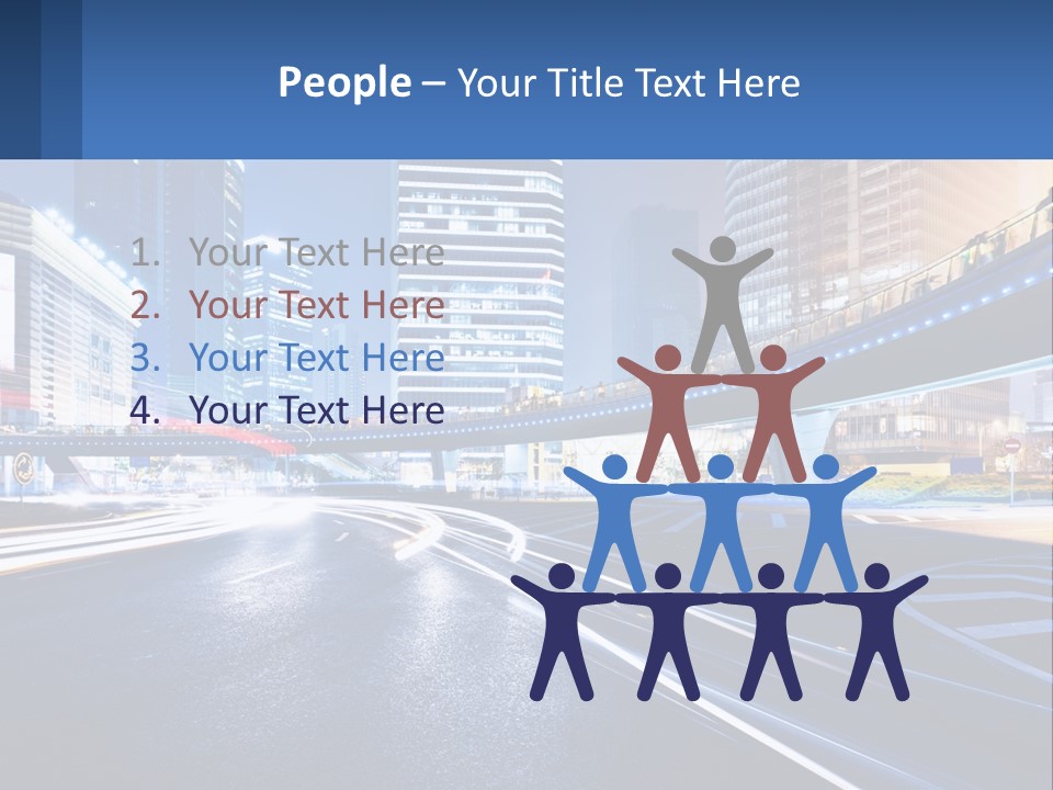 A City Street At Night With A Bridge Over It PowerPoint Template