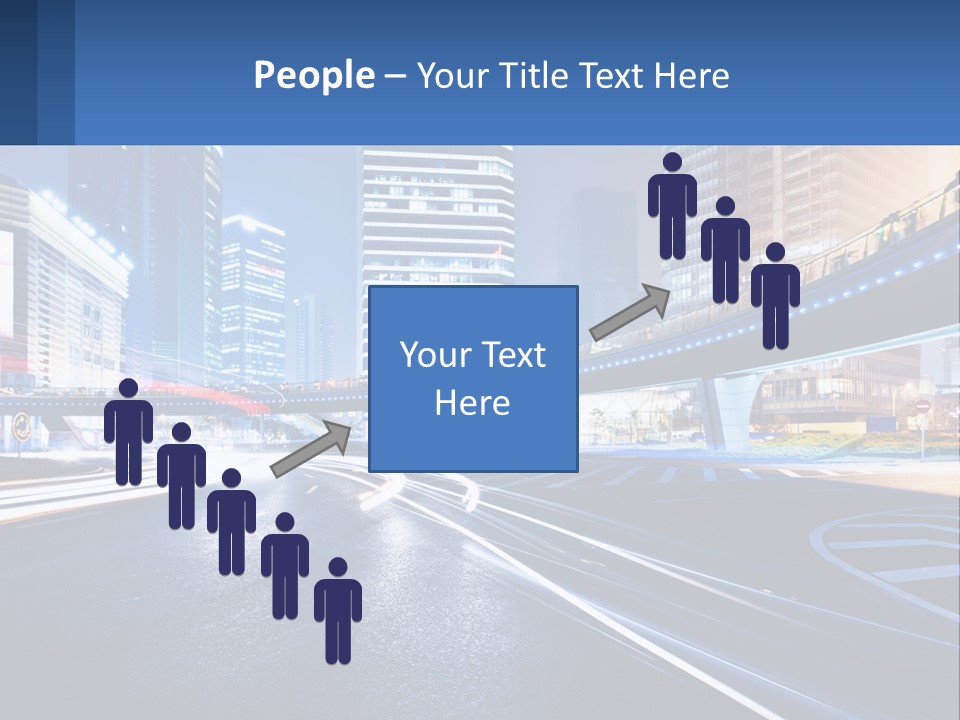 A City Street At Night With A Bridge Over It PowerPoint Template