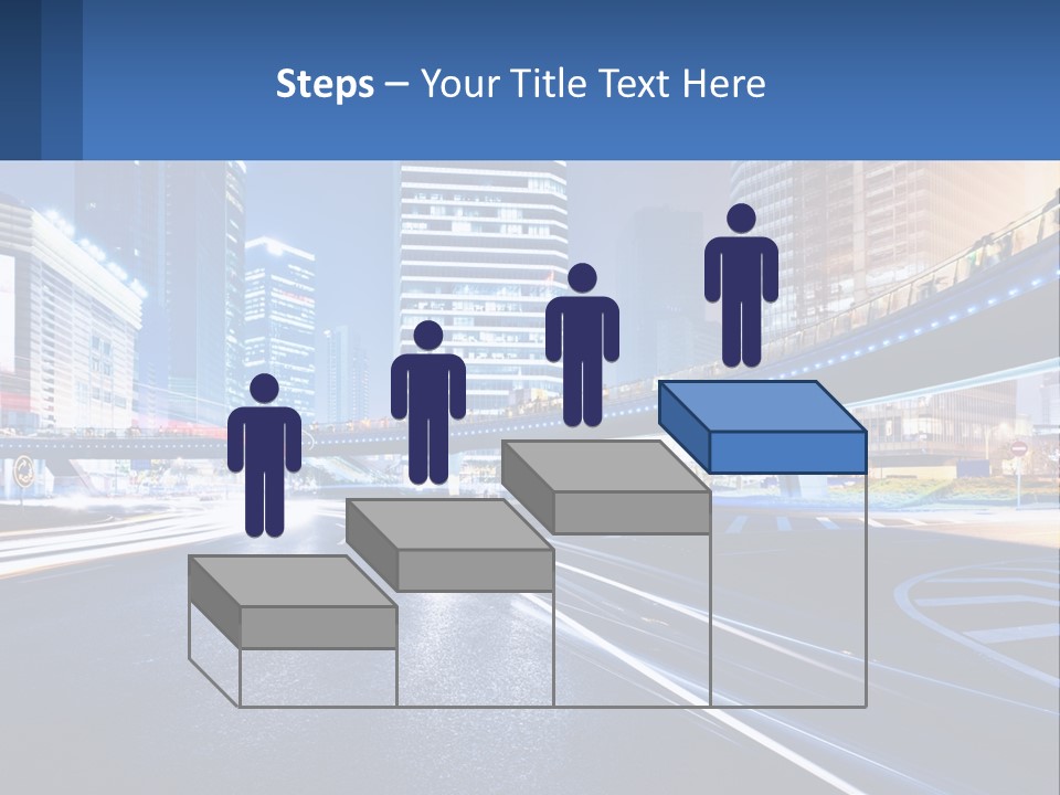 A City Street At Night With A Bridge Over It PowerPoint Template