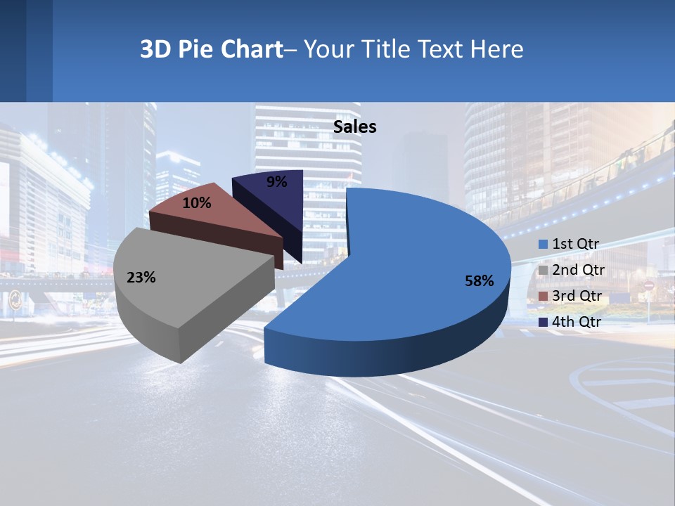 A City Street At Night With A Bridge Over It PowerPoint Template