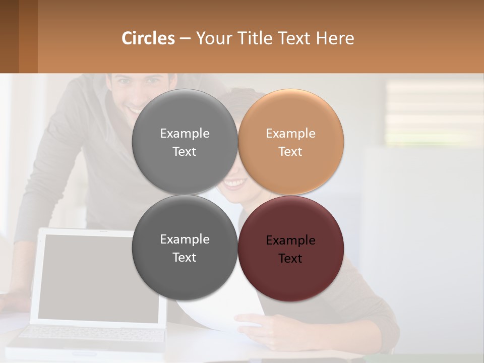 A Man And A Woman Looking At A Laptop Screen PowerPoint Template