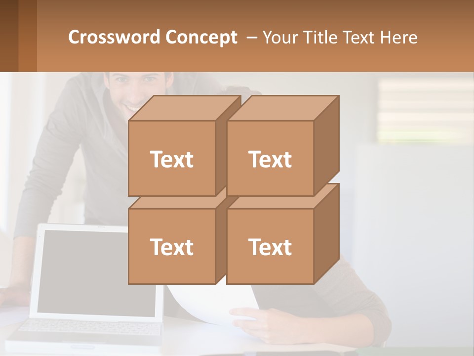 A Man And A Woman Looking At A Laptop Screen PowerPoint Template