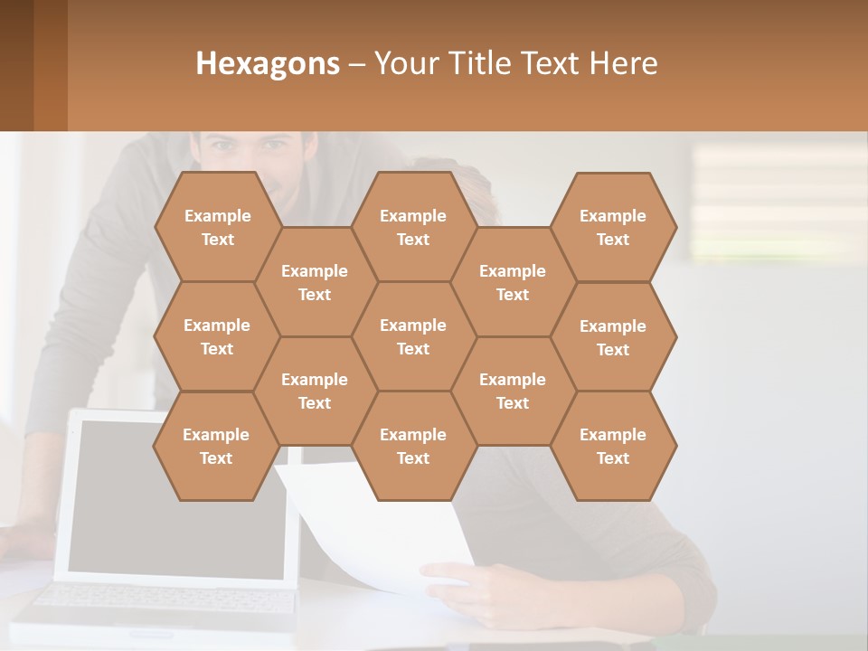 A Man And A Woman Looking At A Laptop Screen PowerPoint Template