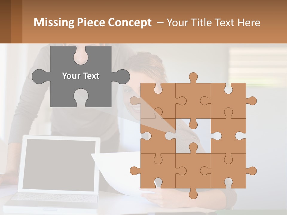 A Man And A Woman Looking At A Laptop Screen PowerPoint Template