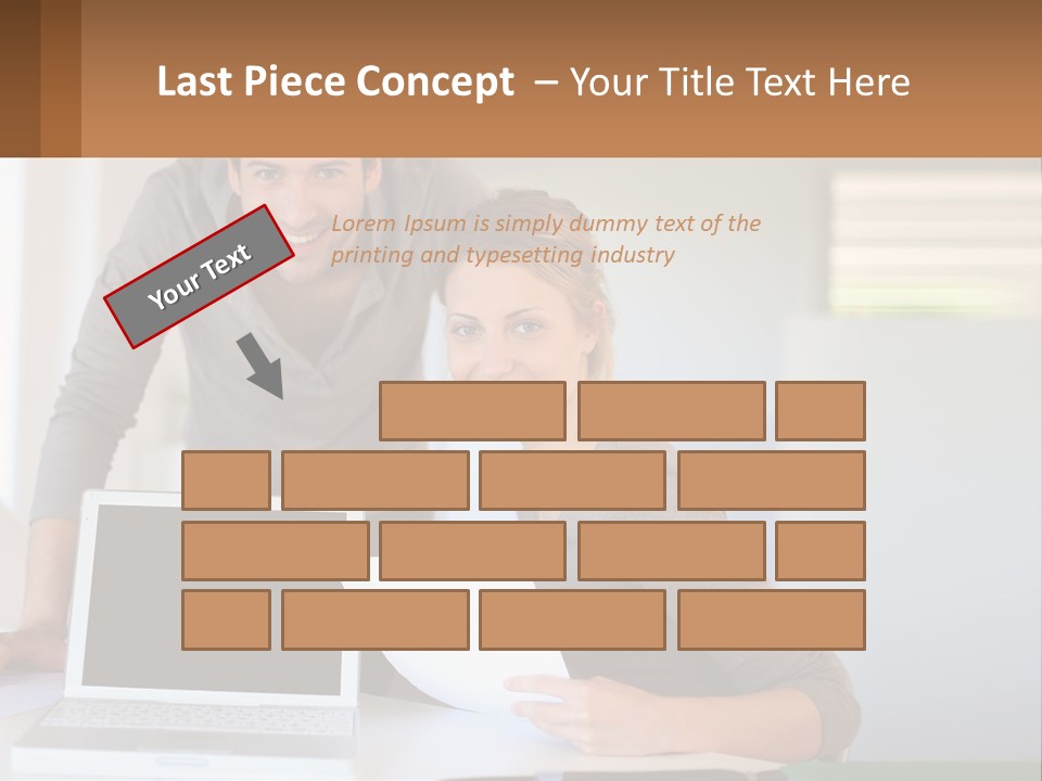 A Man And A Woman Looking At A Laptop Screen PowerPoint Template