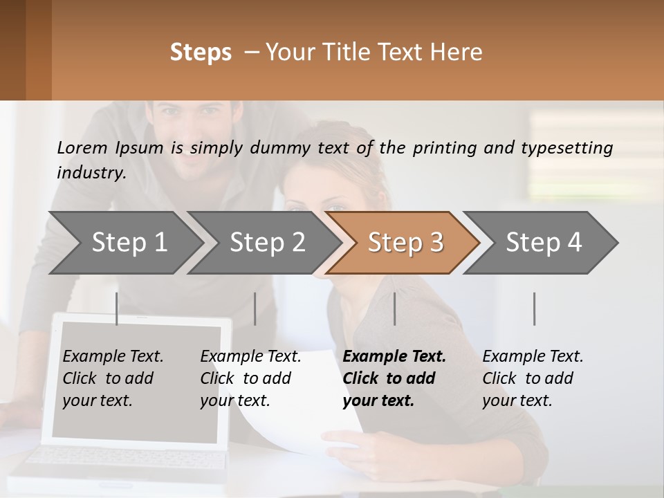 A Man And A Woman Looking At A Laptop Screen PowerPoint Template