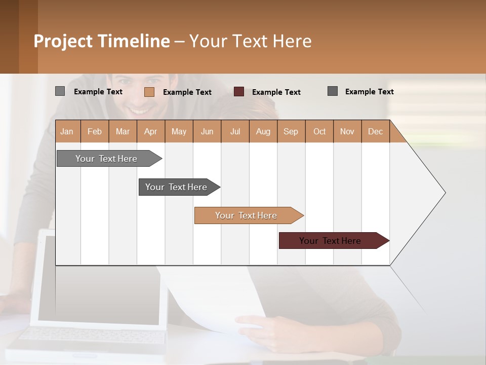 A Man And A Woman Looking At A Laptop Screen PowerPoint Template