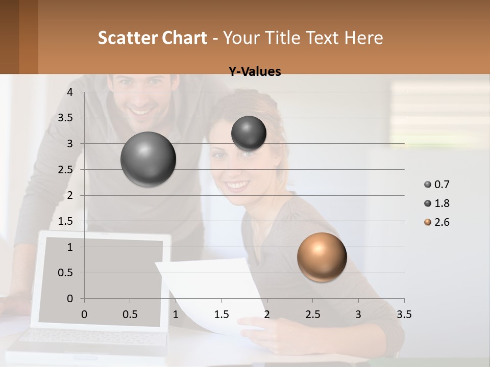 A Man And A Woman Looking At A Laptop Screen PowerPoint Template