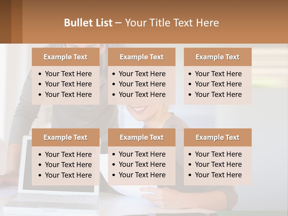 A Man And A Woman Looking At A Laptop Screen PowerPoint Template