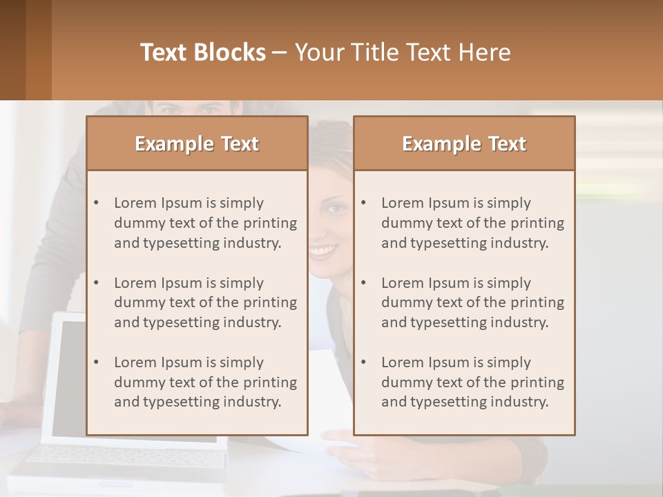 A Man And A Woman Looking At A Laptop Screen PowerPoint Template