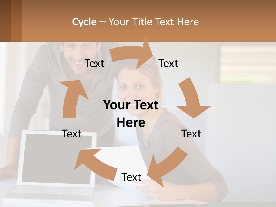 A Man And A Woman Looking At A Laptop Screen PowerPoint Template