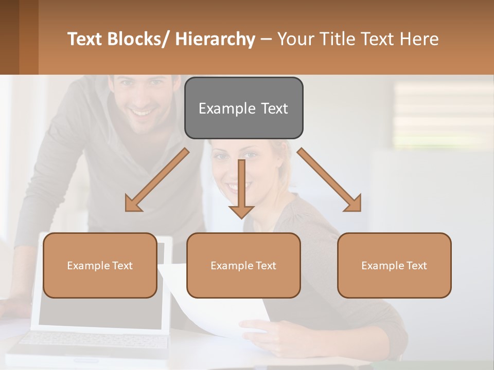 A Man And A Woman Looking At A Laptop Screen PowerPoint Template