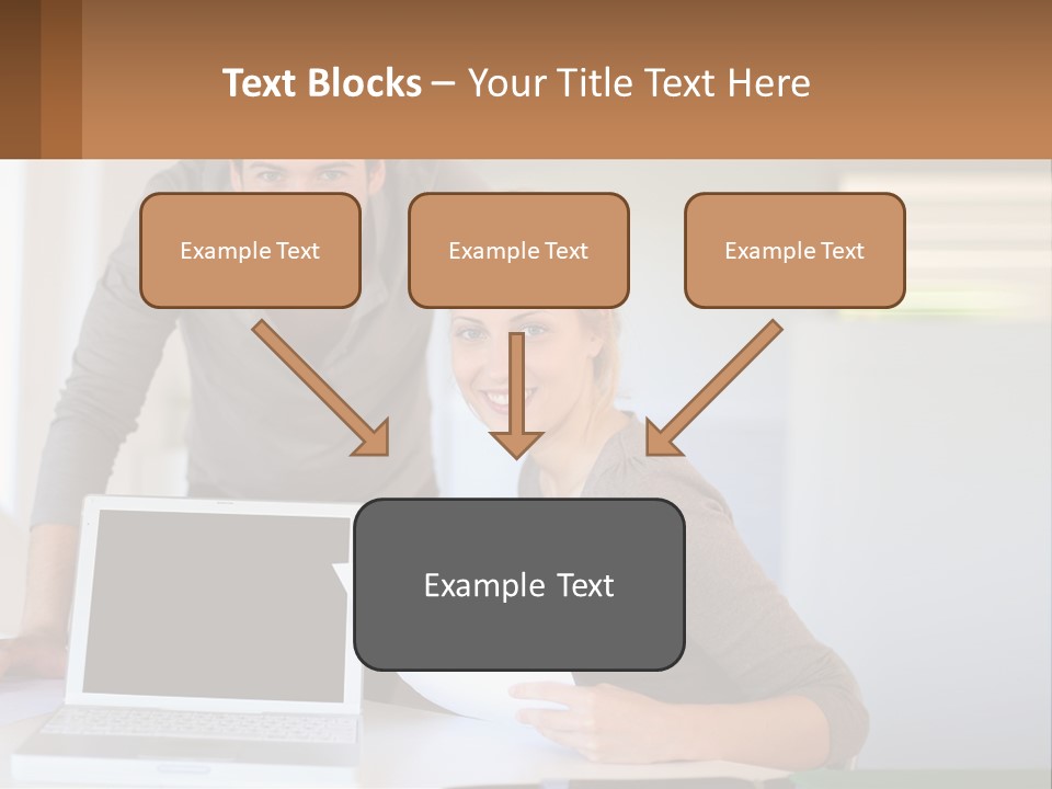 A Man And A Woman Looking At A Laptop Screen PowerPoint Template
