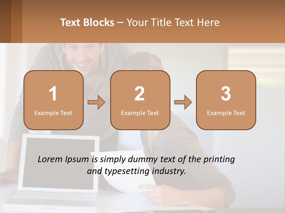 A Man And A Woman Looking At A Laptop Screen PowerPoint Template