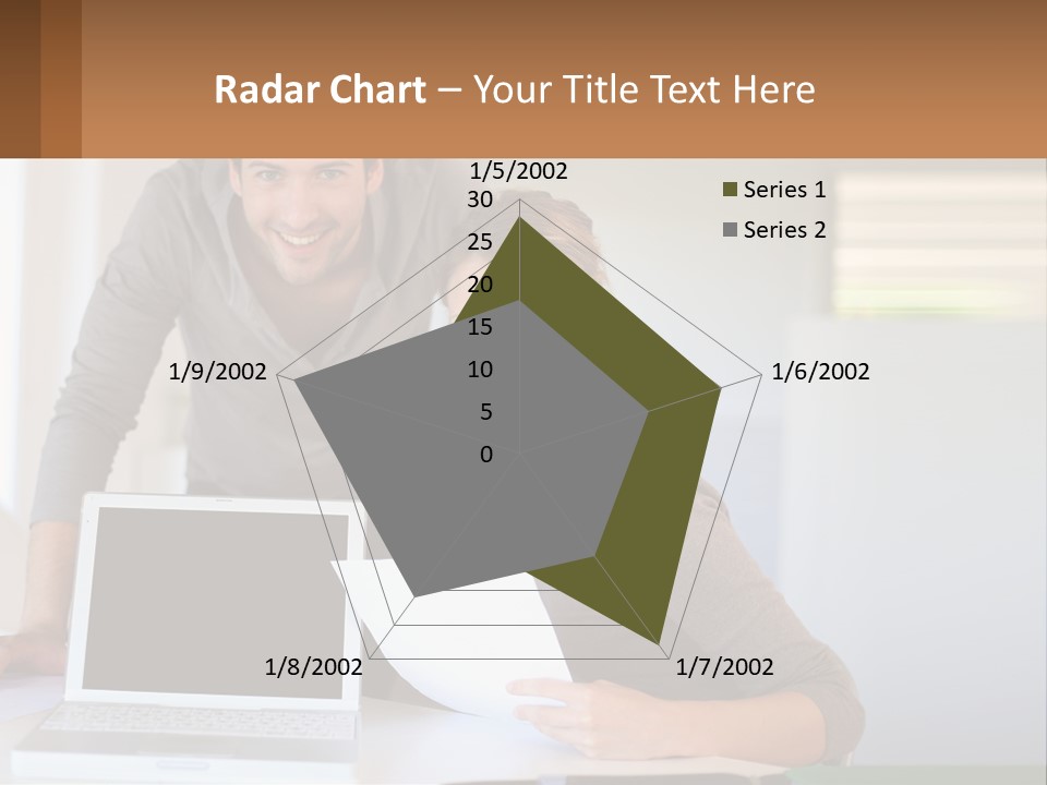 A Man And A Woman Looking At A Laptop Screen PowerPoint Template