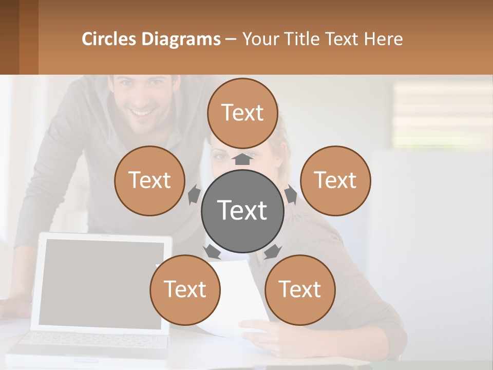 A Man And A Woman Looking At A Laptop Screen PowerPoint Template