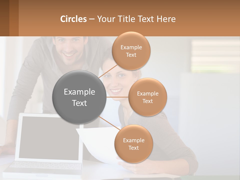 A Man And A Woman Looking At A Laptop Screen PowerPoint Template