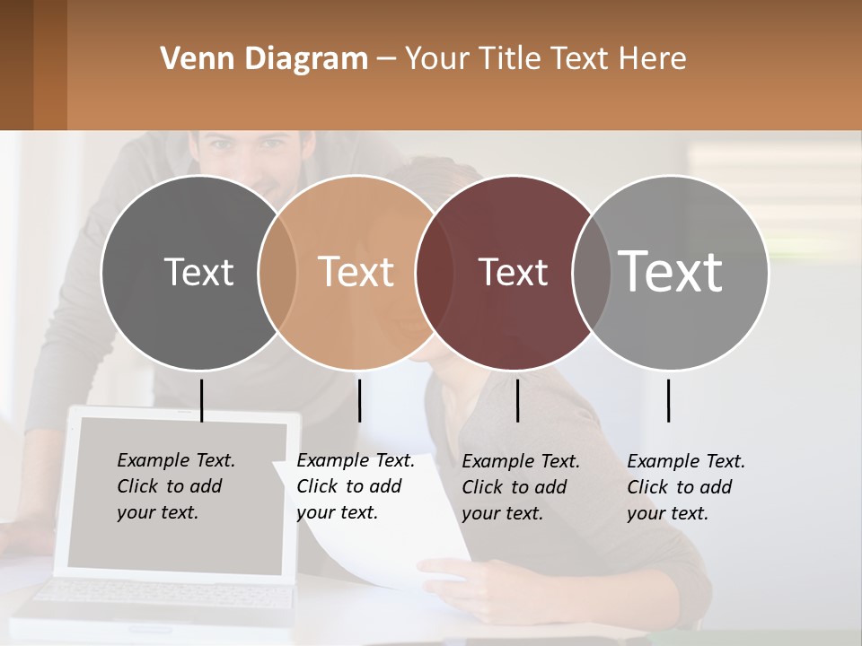 A Man And A Woman Looking At A Laptop Screen PowerPoint Template