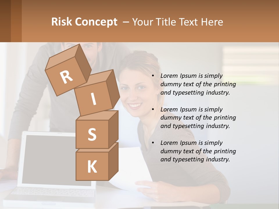 A Man And A Woman Looking At A Laptop Screen PowerPoint Template