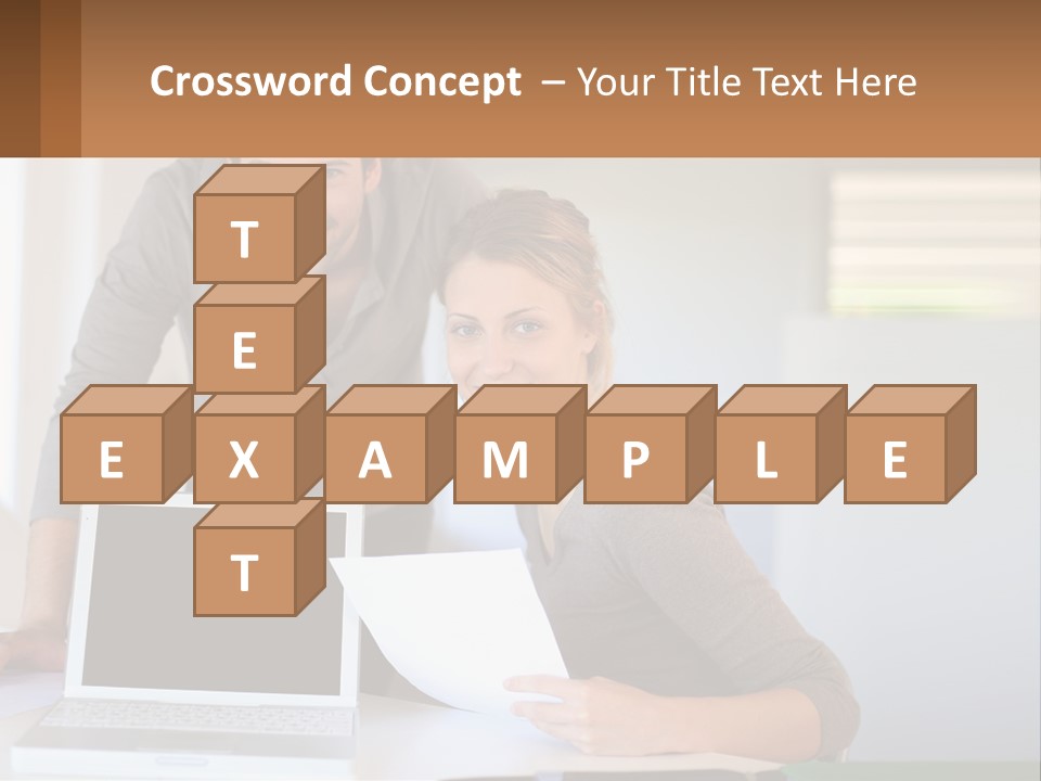 A Man And A Woman Looking At A Laptop Screen PowerPoint Template